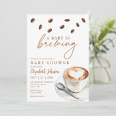 Een Baby brouwt koffie Baby shower in één Kaart (Staand voorkant)
