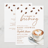 Een Baby brouwt koffie Baby shower in één Kaart (Voorkant / Achterkant)