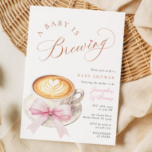 Een baby brouwt koffie baby shower uitnodiging