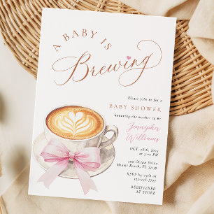 Een baby brouwt koffie baby shower uitnodiging