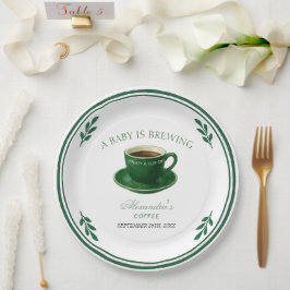 Een baby brouwt koffie Beker Baby Shower Papieren Bordje