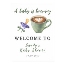 Een baby brouwt koffie fopspeen boog baby shower