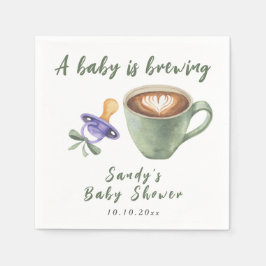 Een Baby Brouwt Koffie Fopspeen Boog Baby Shower Servet