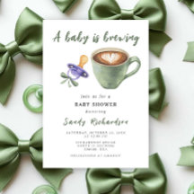 Een baby brouwt koffie fopspeen strik baby shower