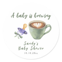 Een baby brouwt koffie fopspeen strik baby shower