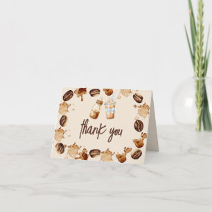 Een baby brouwt koffie Jongens baby shower Bedankt Kaart