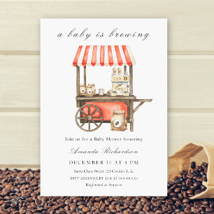 Een Baby Brouwt Koffie Kar Baby Shower Kaart