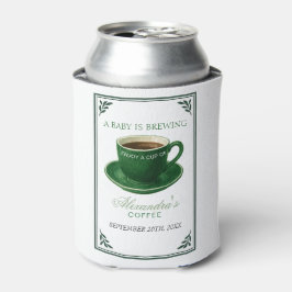 Een baby brouwt koffie kopje baby shower blikjeskoeler