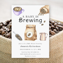 Een baby brouwt koffie Kopje baby shower