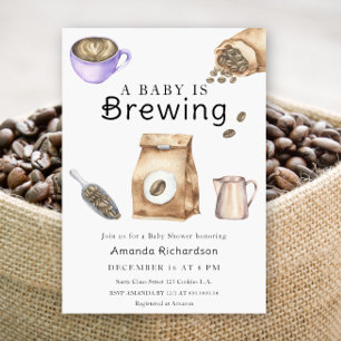 Een baby brouwt koffie Kopje baby shower Kaart