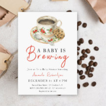 Een baby brouwt koffie Kopje baby shower