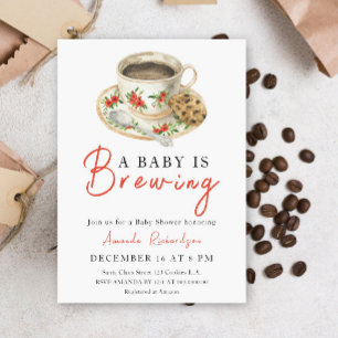 Een baby brouwt koffie Kopje baby shower Kaart