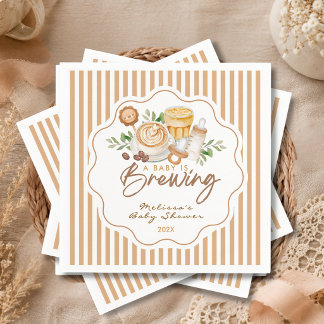 Een Baby Brouwt Koffie Latte Baby Borrel Servet