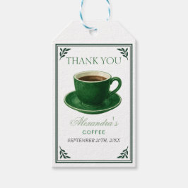Een baby brouwt koffie mok baby shower cadeaulabel