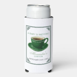 Een baby brouwt koffie mok baby shower seltzer blikjeskoeler