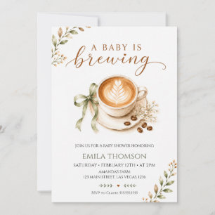 Een Baby Brouwt Koffie  neutrale Baby Shower Kaart
