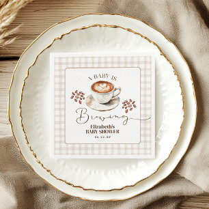 Een Baby Brouwt Koffie Thema Baby Shower Servet