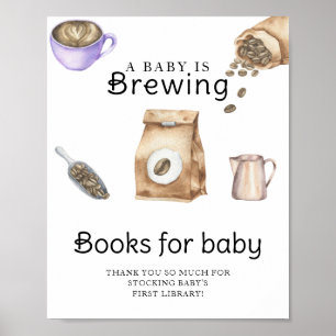 Een baby brouwt koffiebeker Boeken voor baby Poster
