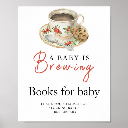 Een baby brouwt koffiebeker Boeken voor baby Poster (Voorkant)
