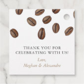 Een Baby Brouwt Koffiebonen Koppel Shower Bedankjes Labels (Achterkant)