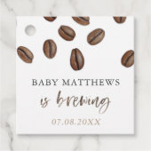 Een Baby Brouwt Koffiebonen Koppel Shower Bedankjes Labels (Voorkant)