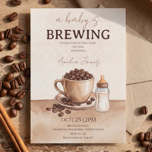 Een Baby Brouwt Koffieboon Baby Shower Uitnodiging
