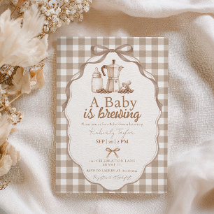 Een Baby Brouwt Koffiepot Boon Baby Shower Kaart