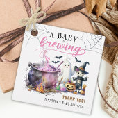 Een Baby brouwt meisje roze Halloween Baby shower Bedankjes Labels