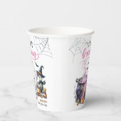 Een Baby brouwt meisje roze Halloween Baby shower Papieren Bekers (Rechts)