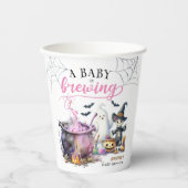 Een Baby brouwt meisje roze Halloween Baby shower Papieren Bekers (Voorkant)