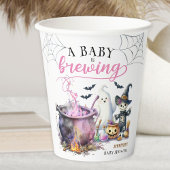Een Baby brouwt meisje roze Halloween Baby shower Papieren Bekers
