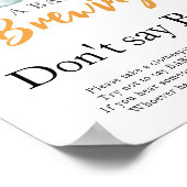 Een baby brouwt melk Zeg geen baby Poster (Hoek)