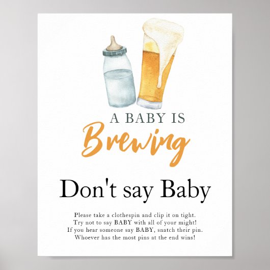 Een baby brouwt melk Zeg geen baby Poster (Voorkant)