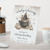 Een Baby brouwt neutraal Baby shower welkom Reclamebord Met Voetstuk (Insitu)