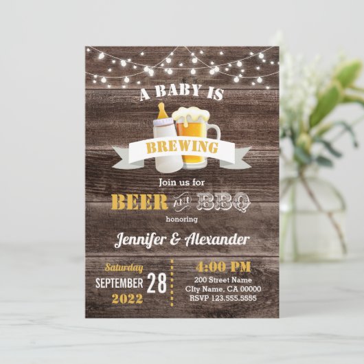 Een baby brouwt of Babies brouwen Kaart (Staand voorkant)