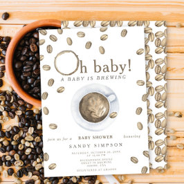 Een Baby Brouwt Oh Baby Koffiebonen Babyfeestje Kaart