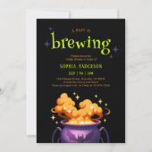 Een Baby brouwt Oranje heksenpot Baby shower Kaart (Voorkant)