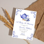 Een Baby brouwt paarse Tea Party Baby shower Kaart