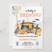 Een Baby brouwt pompoen Halloween Baby shower Kaart (Voorkant)