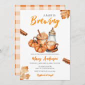 Een Baby brouwt pompoen kruidenfles Baby shower Kaart (Voorkant / Achterkant)