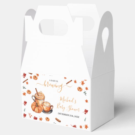 Een Baby brouwt Pumpkin Spice Coffee Baby shower Bedankdoosjes (Geopend)