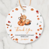 Een Baby brouwt Pumpkin Spice Coffee Baby shower Bedankjes Labels (Achterkant)