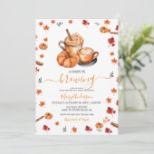Een Baby brouwt Pumpkin Spice Coffee Baby shower Kaart (Staand voorkant)