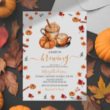 Een Baby brouwt Pumpkin Spice Coffee Baby shower