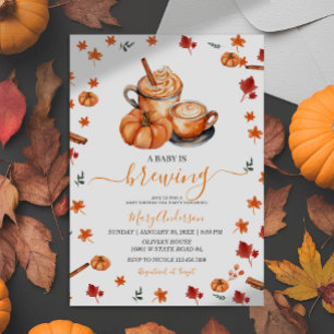 Een Baby brouwt Pumpkin Spice Coffee Baby shower Kaart
