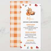Een Baby brouwt Pumpkin Spice Coffee Baby shower Menu (Voorkant / Achterkant)