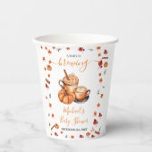 Een Baby brouwt Pumpkin Spice Coffee Baby shower Papieren Bekers (Voorkant)
