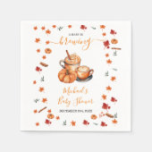 Een Baby brouwt Pumpkin Spice Coffee Baby shower Servet (Voorkant)