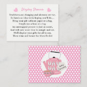Een Baby brouwt roze Baby shower display shower Informatiekaartje (Voorkant / Achterkant)