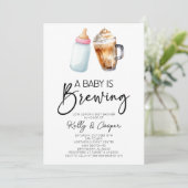 Een Baby brouwt roze Baby shower Kaart (Staand voorkant)